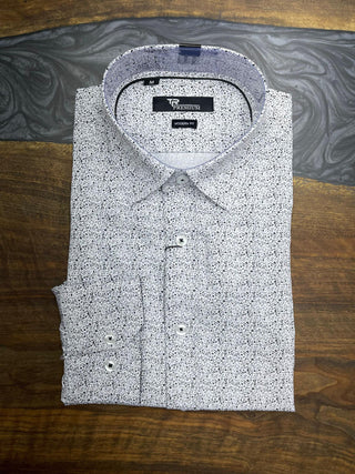 Splatter Print Stretch Button-Up Shirt TR-1050