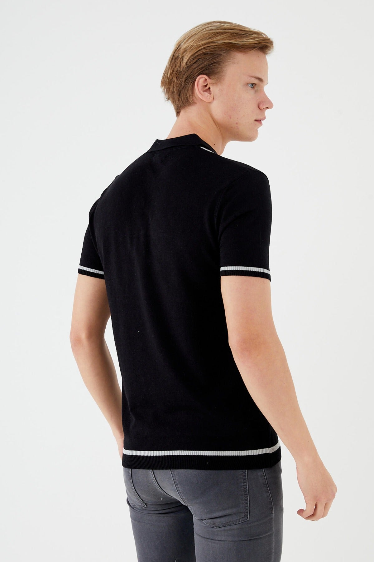 Short sleeve textured knit shirt TR-11511