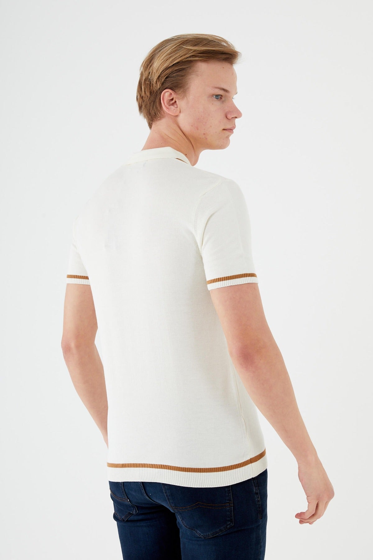Short sleeve textured knit shirt TR-11511
