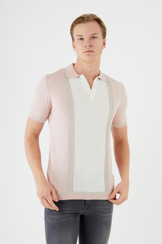 Short sleeve textured knit shirt TR-11511