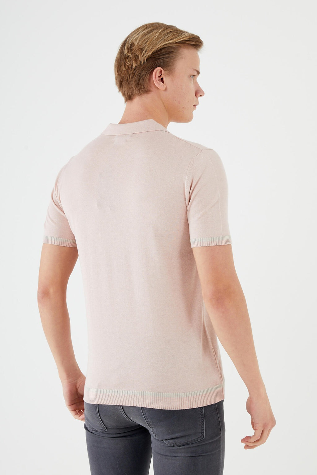 Short sleeve textured knit shirt TR-11511