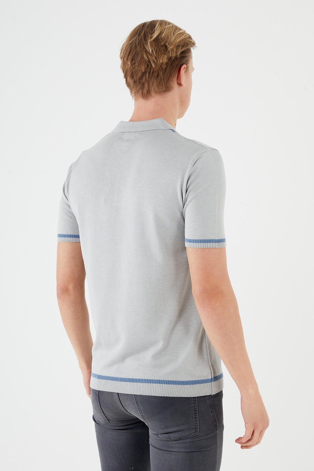 Short sleeve textured knit shirt TR-11511