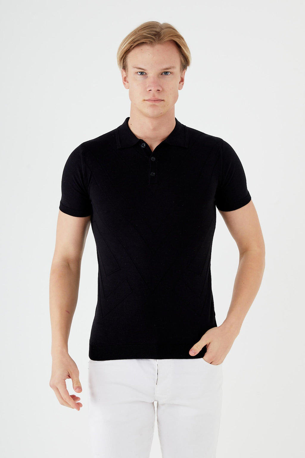 Textured Knit short sleeve shirt  TR-11513