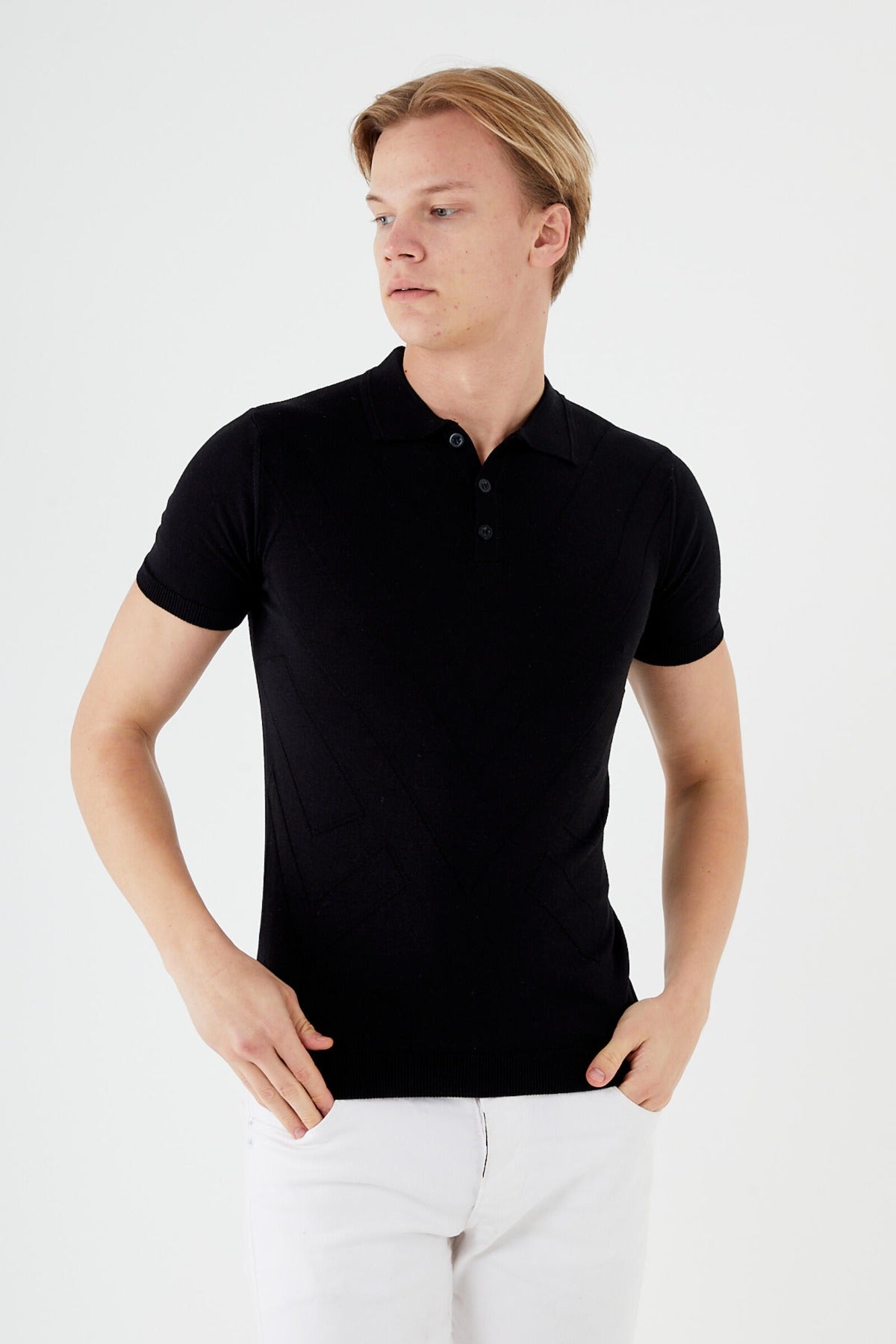 Textured Knit short sleeve shirt  TR-11513