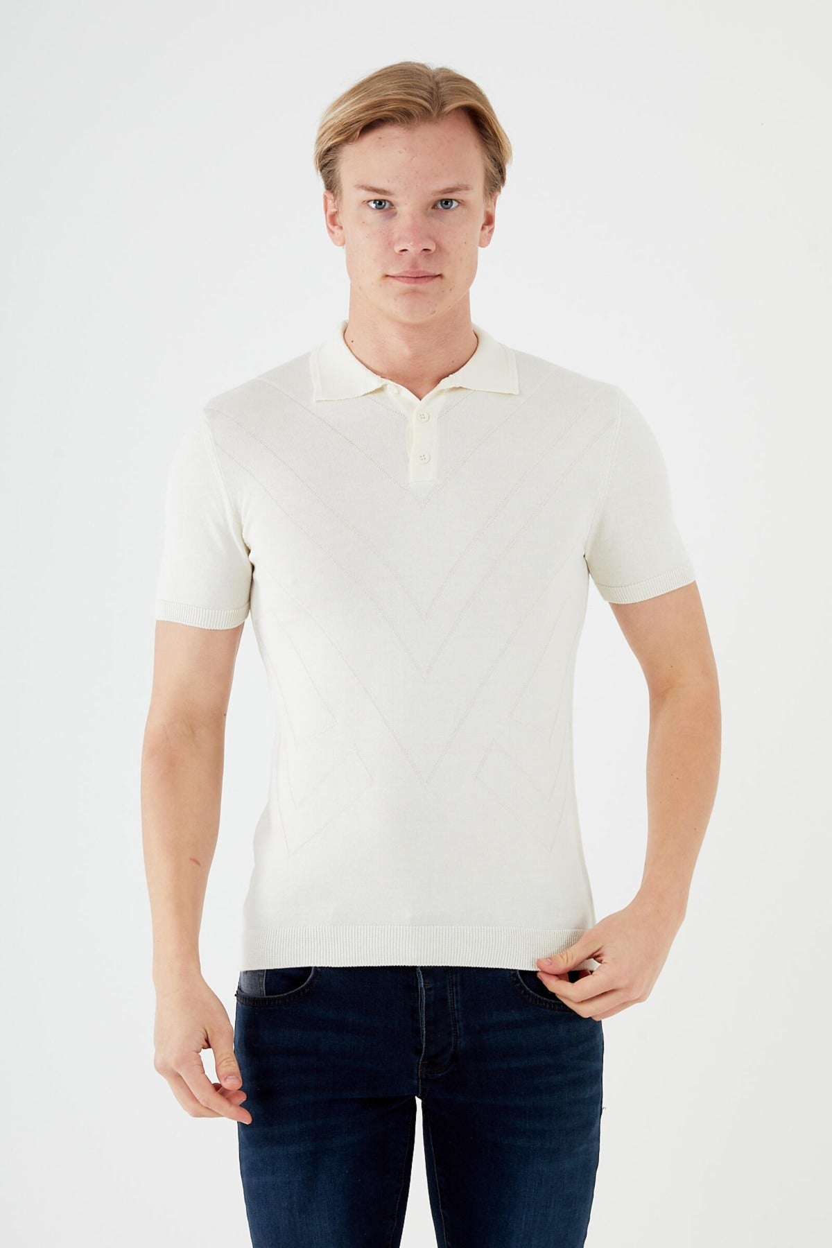 Textured Knit short sleeve shirt  TR-11513