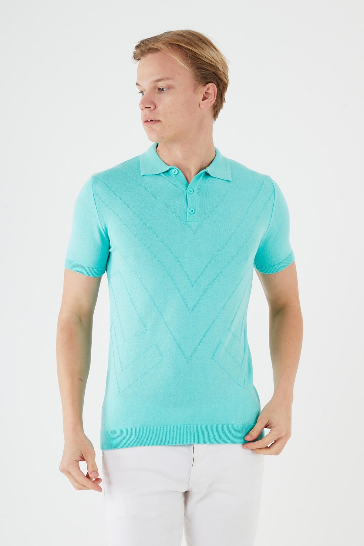 Textured Knit short sleeve shirt  TR-11513