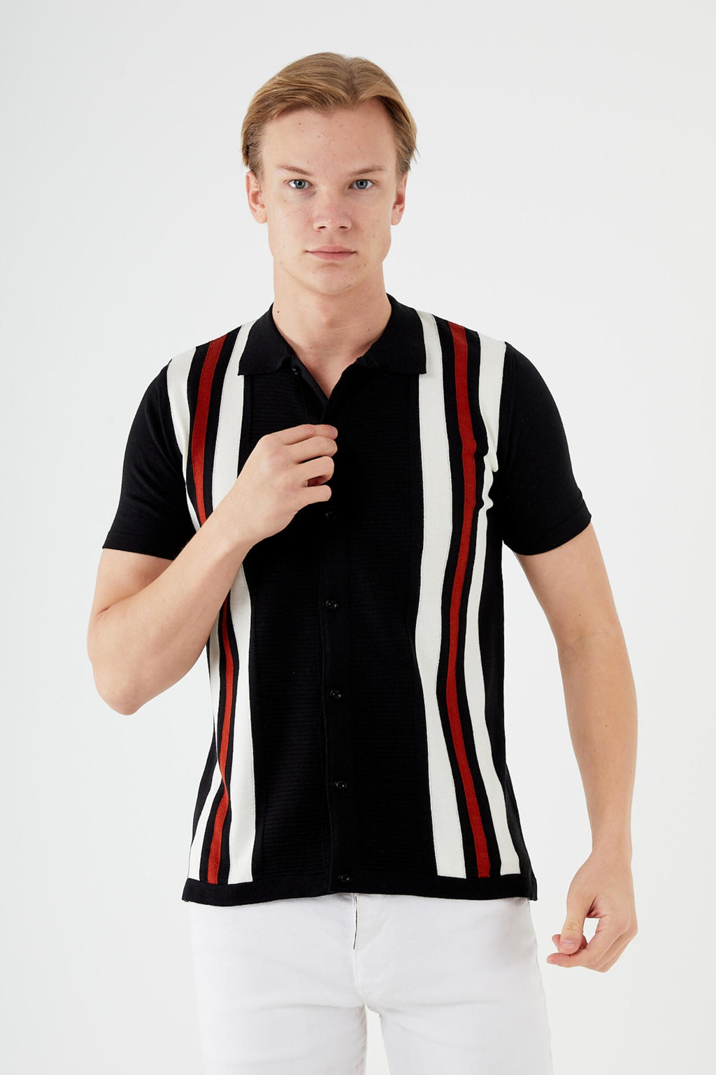 Textured Knit short sleeve shirt  TR-11514