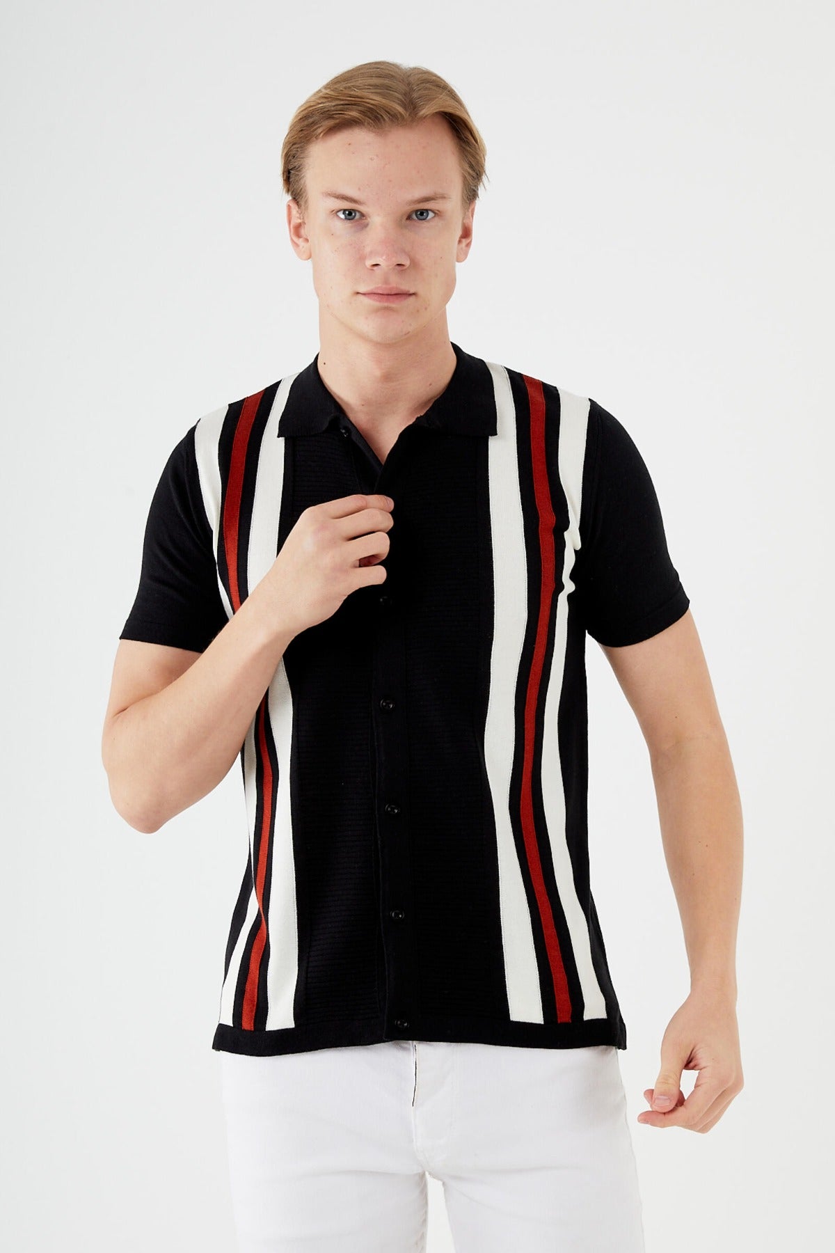 Textured Knit short sleeve shirt  TR-11514