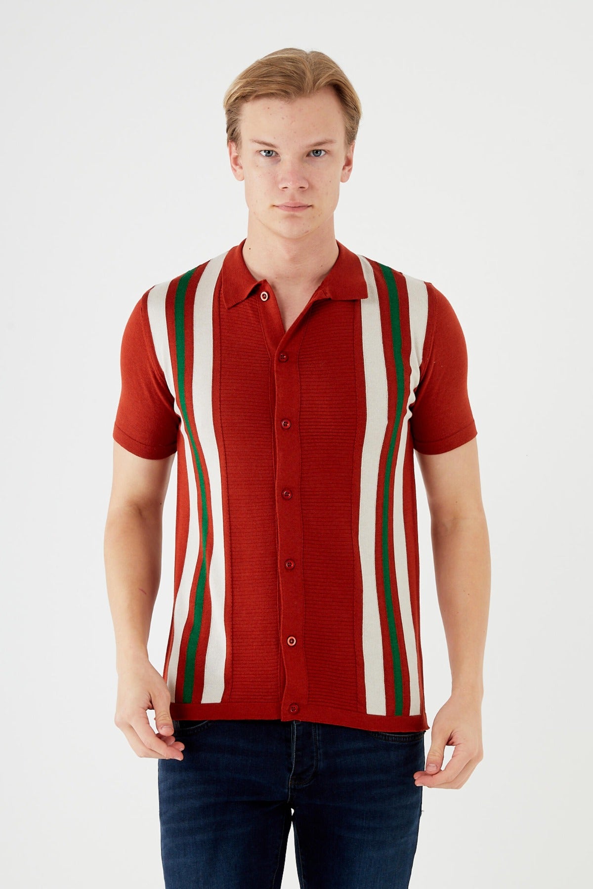 Textured Knit short sleeve shirt  TR-11514