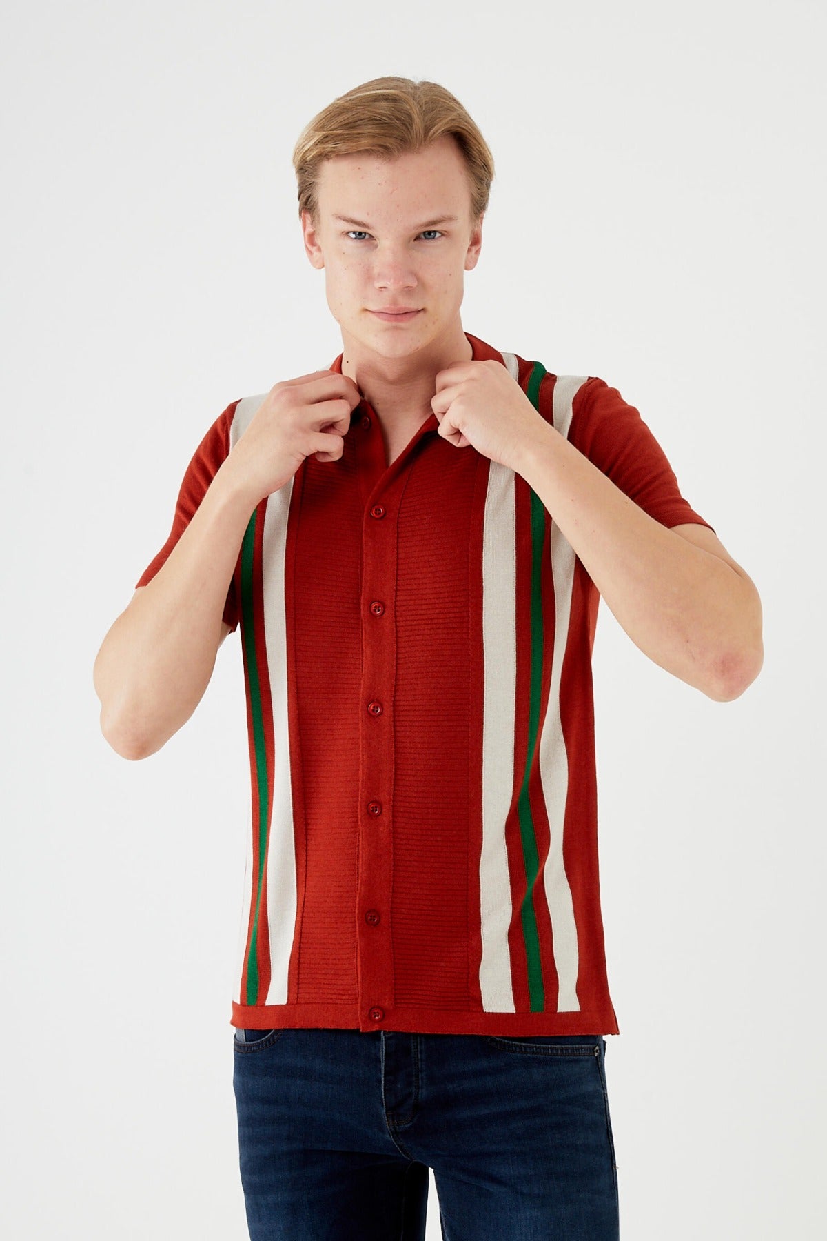 Textured Knit short sleeve shirt  TR-11514