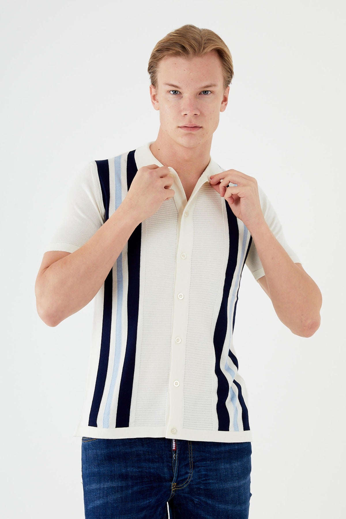 Textured Knit short sleeve shirt  TR-11514