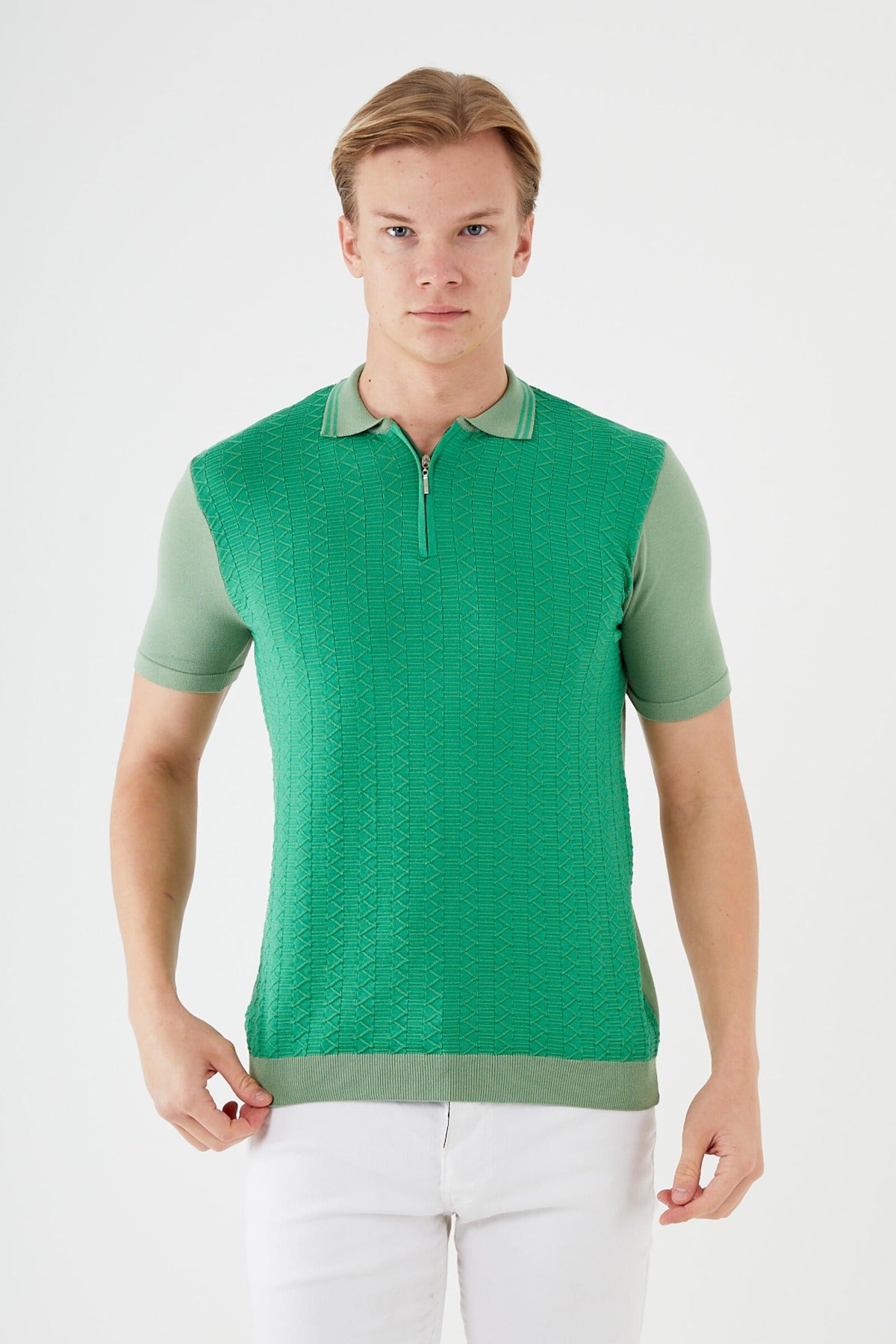 Textured Knit short sleeve shirt  TR-11516