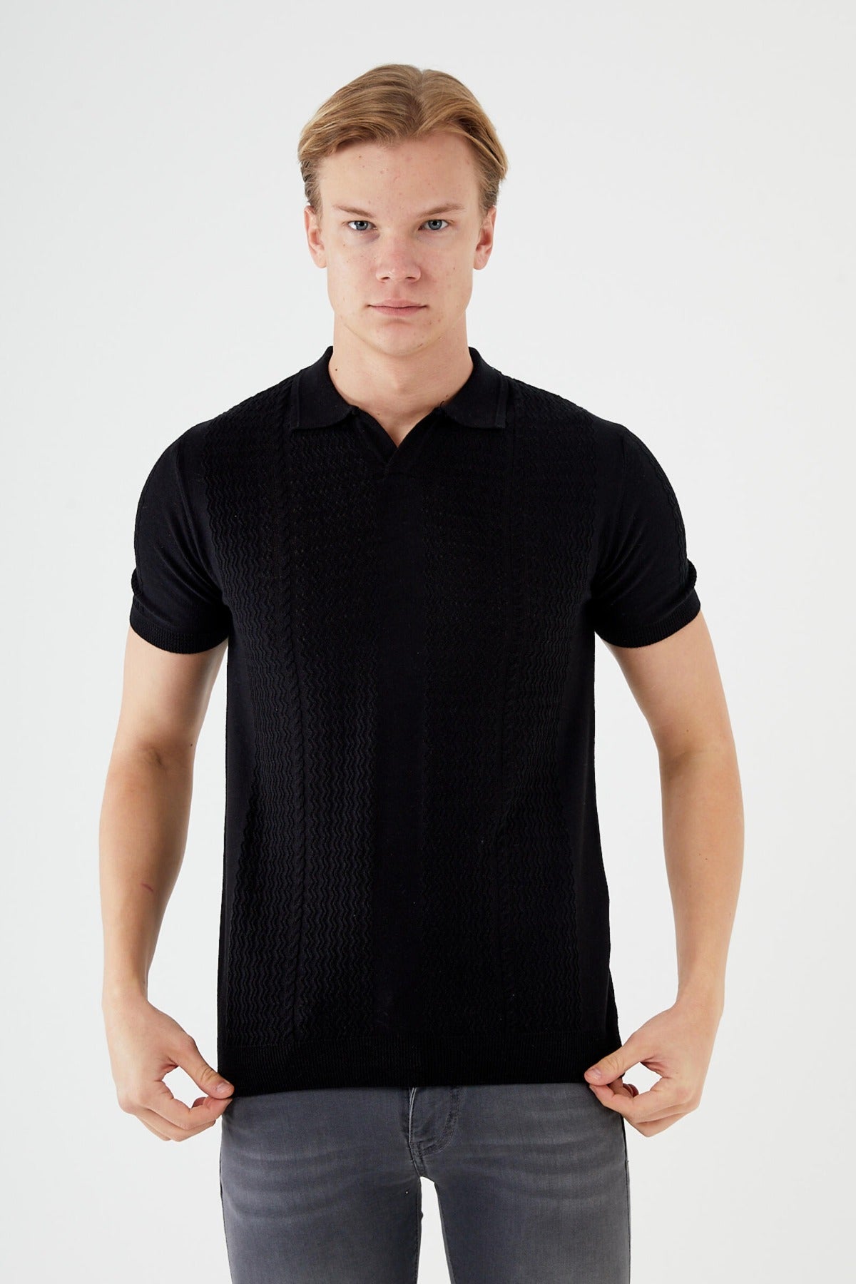 SHORT SLEEVE KNIT SHIRT TR-11517