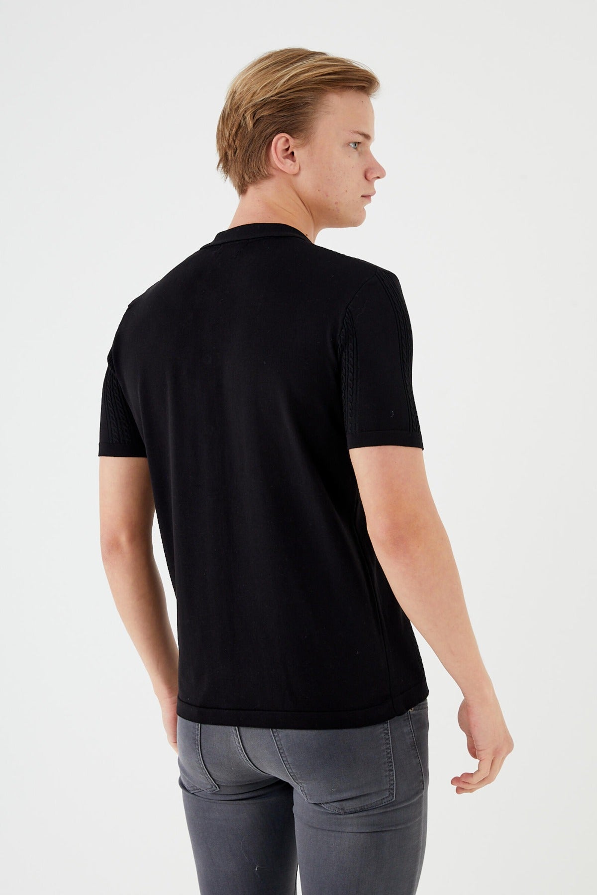 Textured Knit short sleeve shirt TR-11519