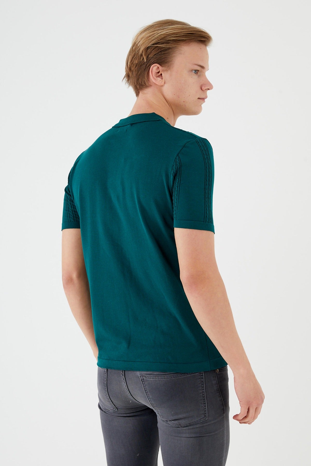 Textured Knit short sleeve shirt TR-11519