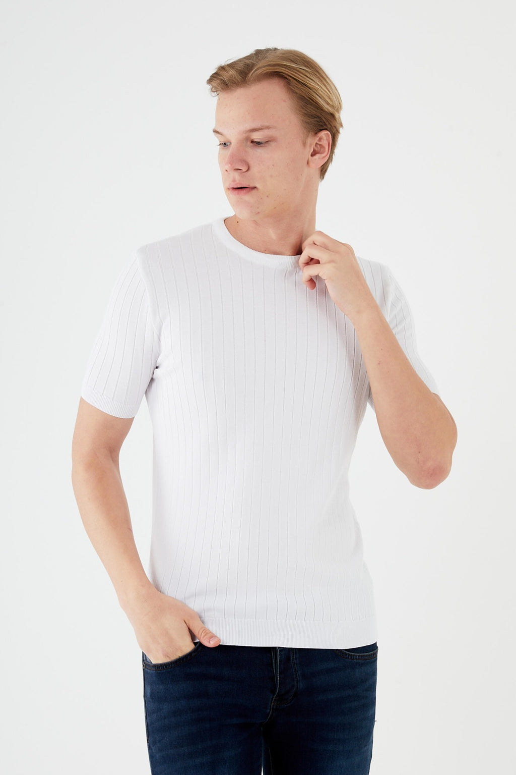 Men's Short Sleeve KNIT SWEATSHIRT TR-11521