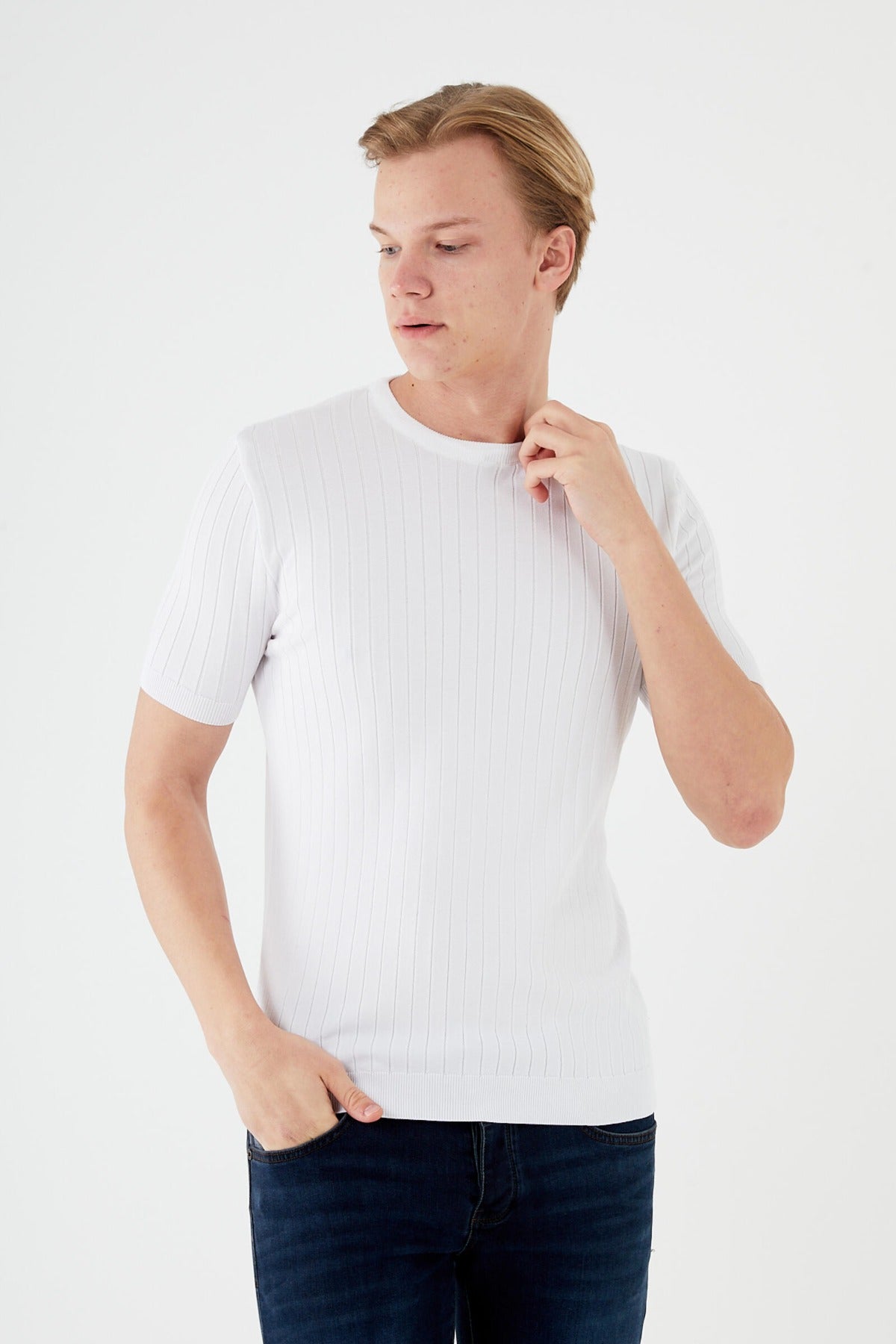 Men's Short Sleeve KNIT SWEATSHIRT TR-11521