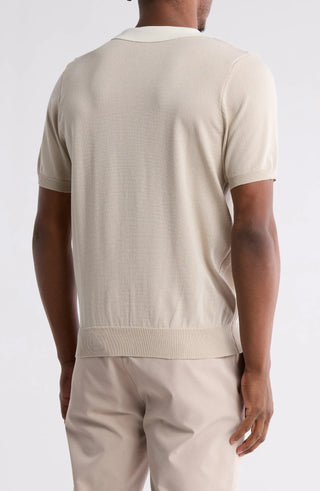 TRCK-11535 Textured Sweater Knit Polo