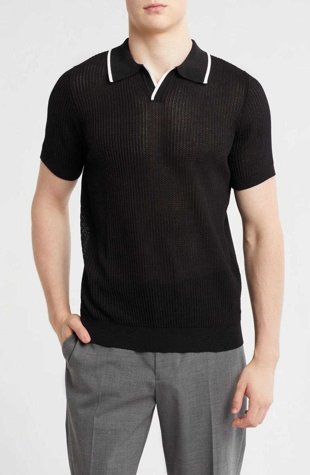 TRCK-11540 Johnny Collar Sweater Knit Polo