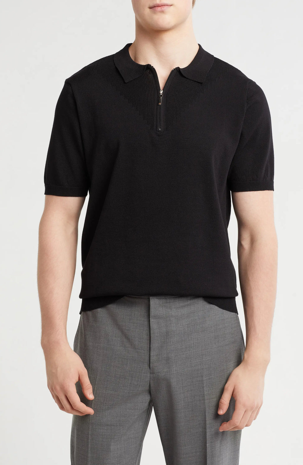 TRCK-11541 Slim Fit Sweater Knit Polo
