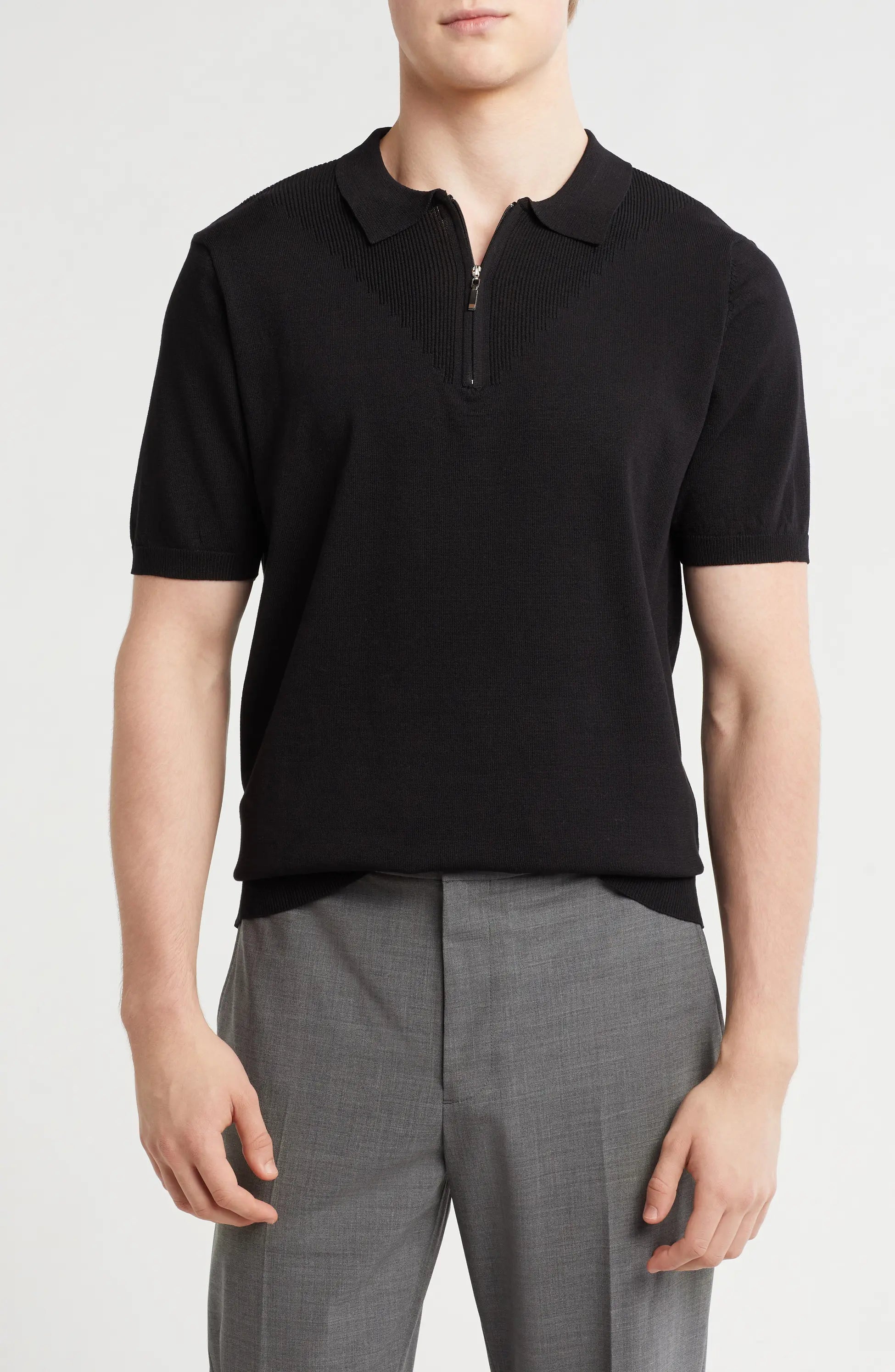 TRCK-11541 Slim Fit Sweater Knit Polo