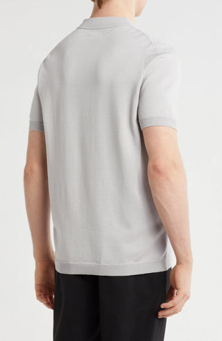 TRCK-11542 Textured Sweater Knit Zip Polo