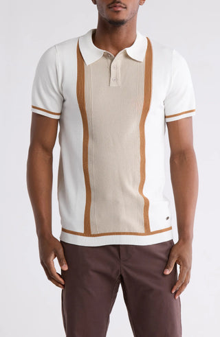 TRCK-11545 Colorblock Sweater Knit Polo