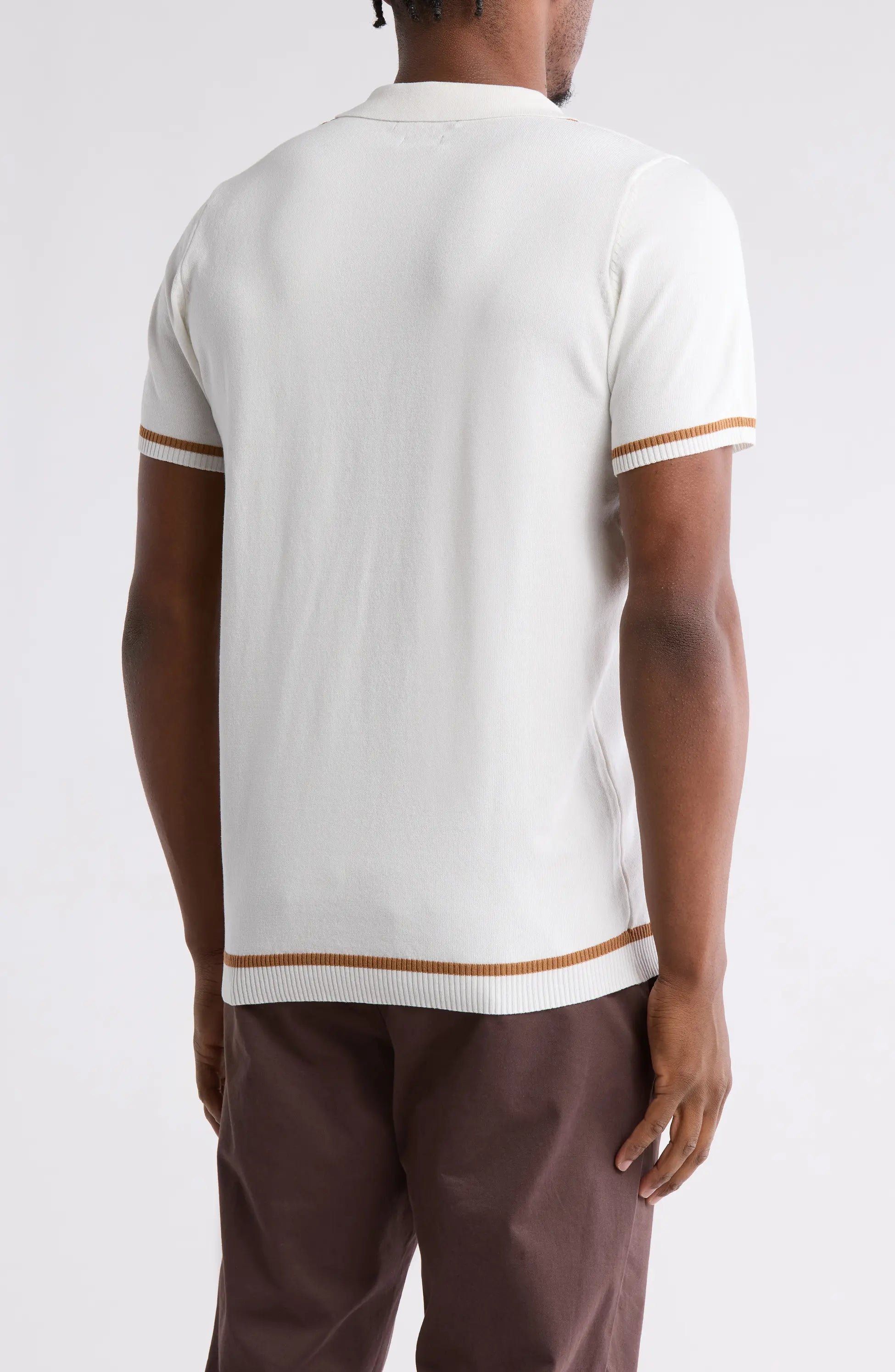 TRCK-11545 Colorblock Sweater Knit Polo