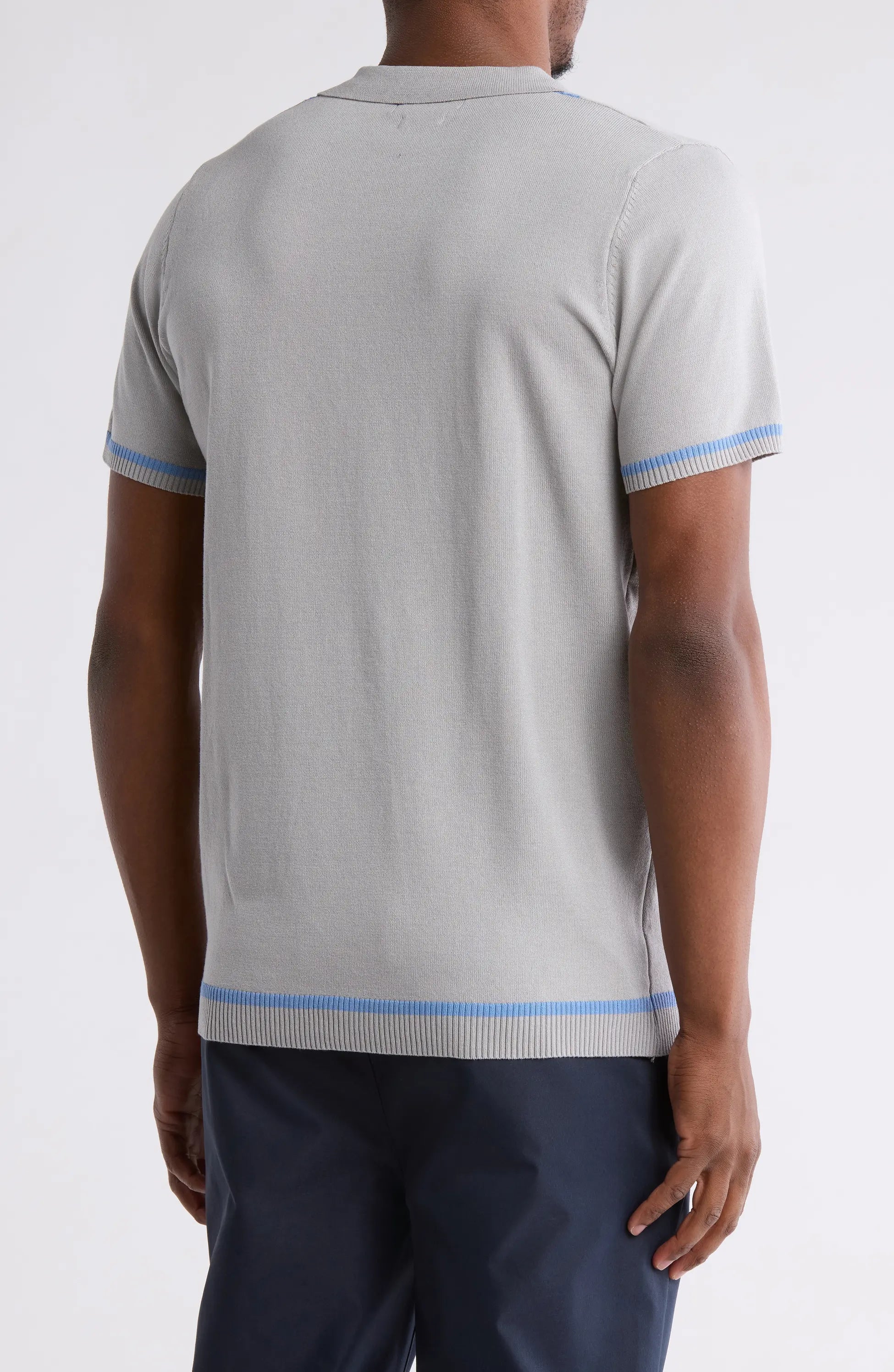 TRCK-11545 Colorblock Sweater Knit Polo