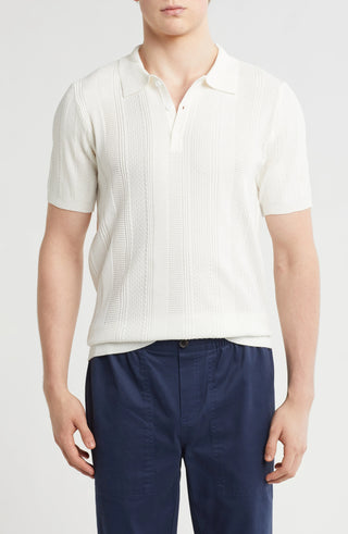 TRCK-11549 Textured Sweater Knit Polo