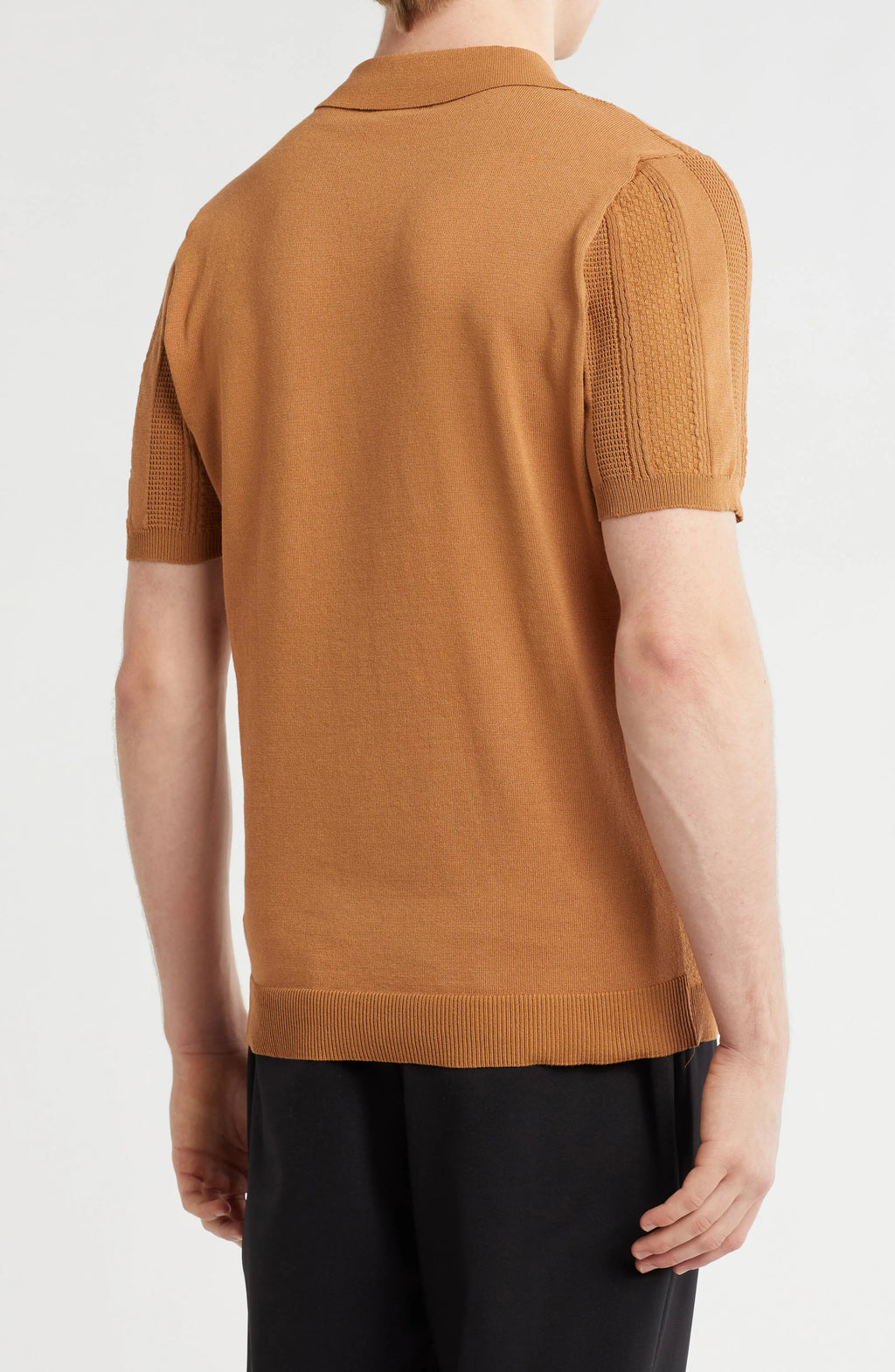 TRCK-11549 Textured Sweater Knit Polo