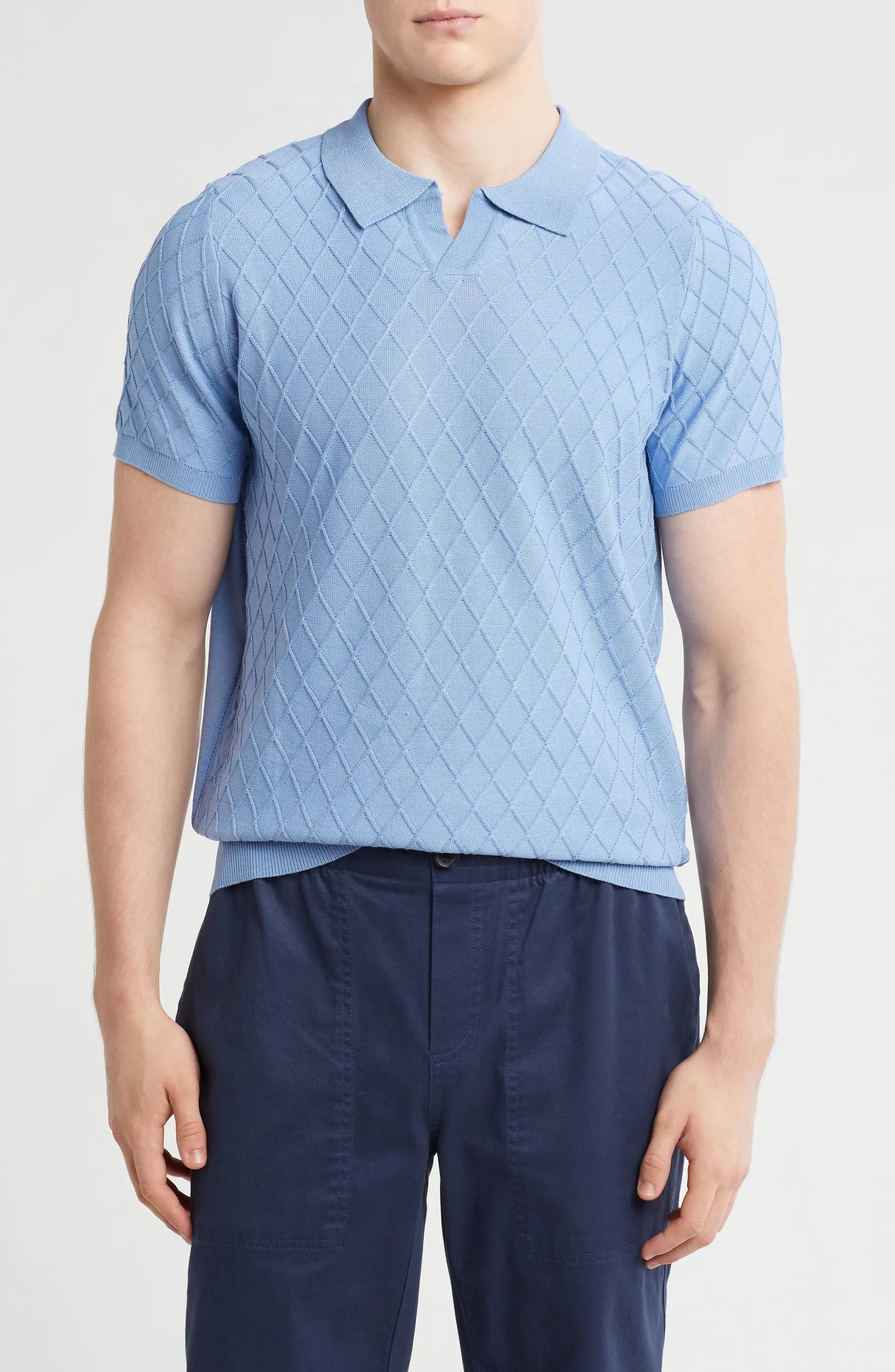 TRCK-11539 Short Sleeve Slim Fit Polo Sweater