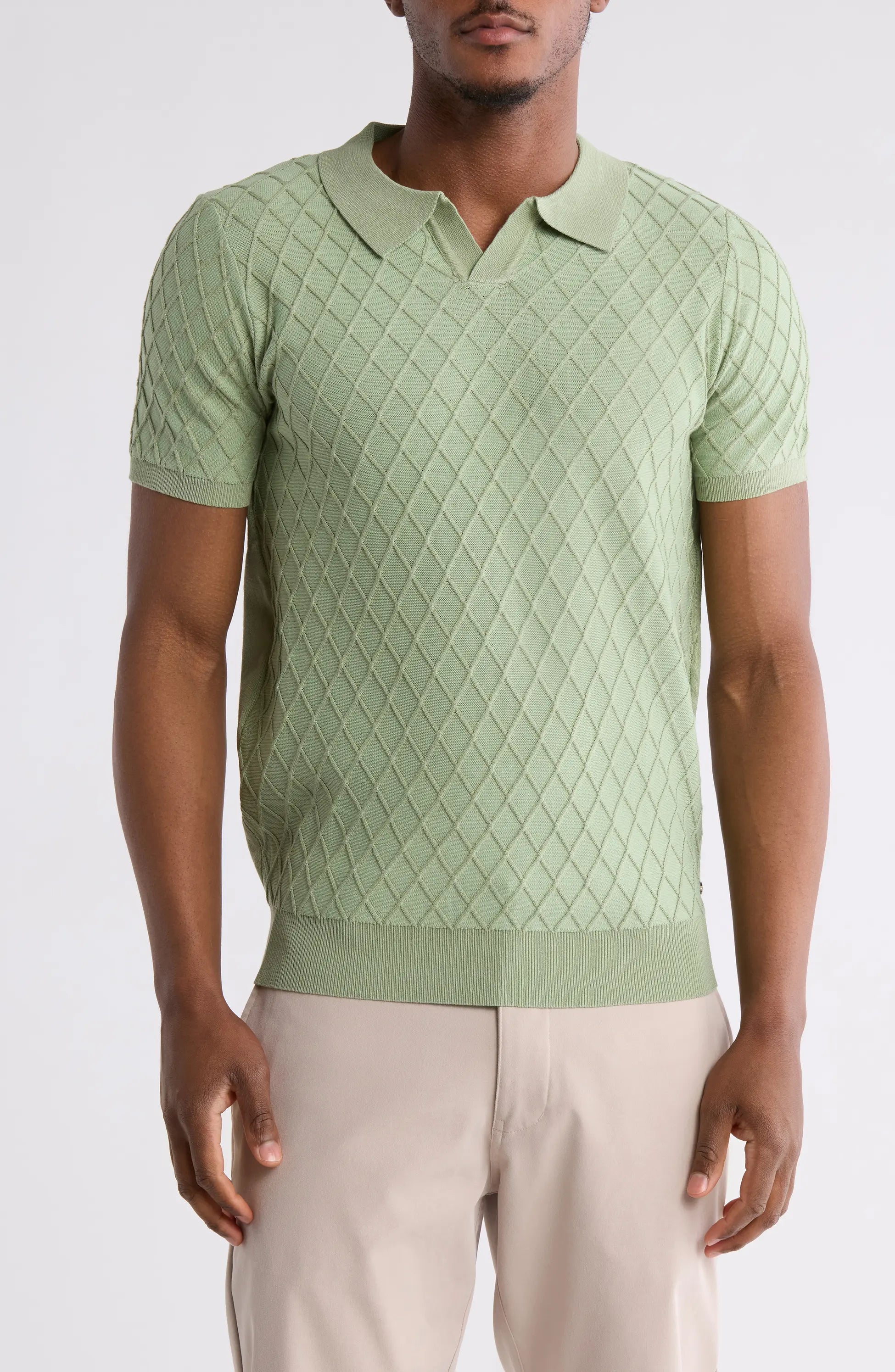 TRCK-11539 Short Sleeve Slim Fit Polo Sweater