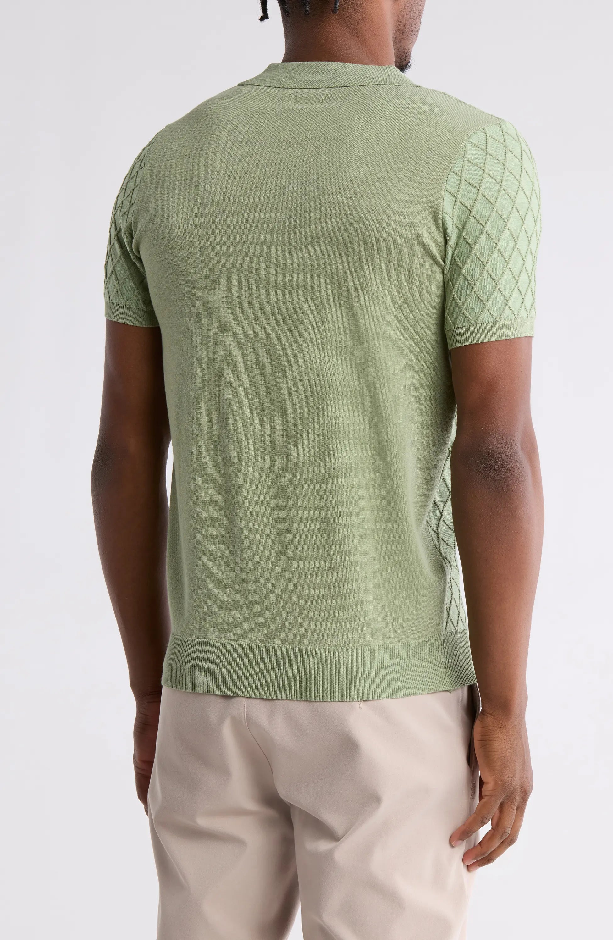 TRCK-11539 Short Sleeve Slim Fit Polo Sweater