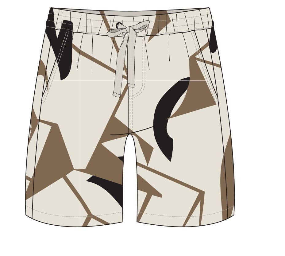 TRSH-231-B-Printed Shorts