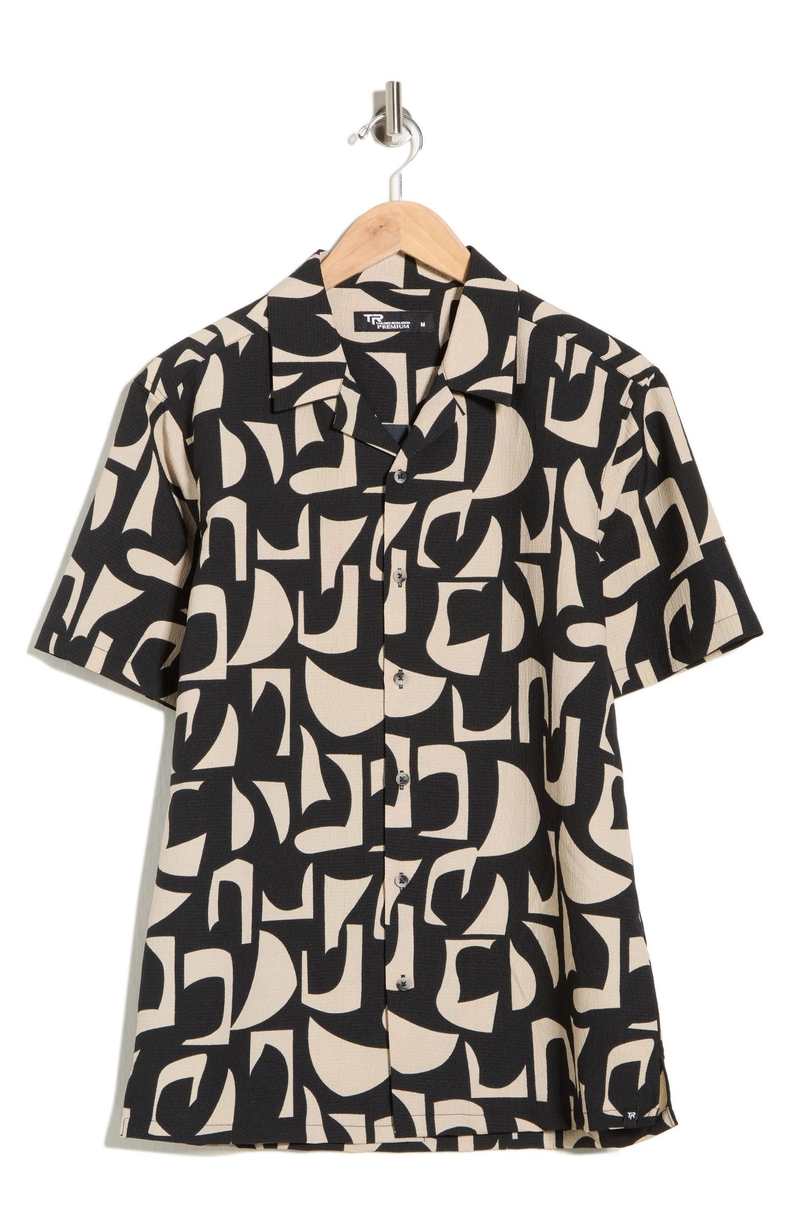 TRSH-273-B-Drawstring ABSTRACT PRINT Shorts