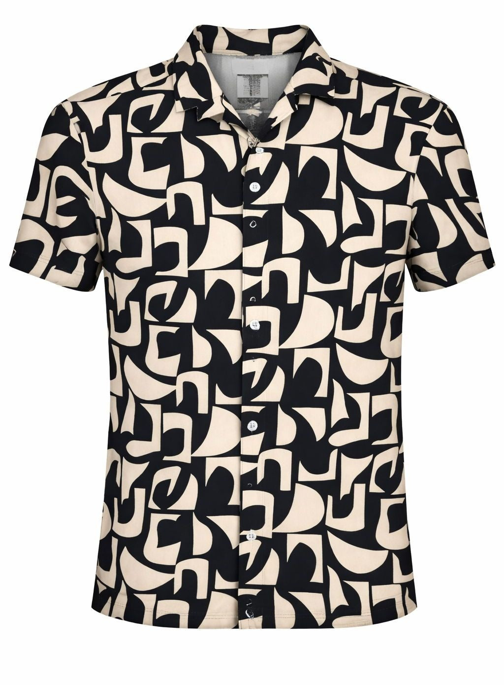 TRSH-273-B-Drawstring ABSTRACT PRINT Shorts