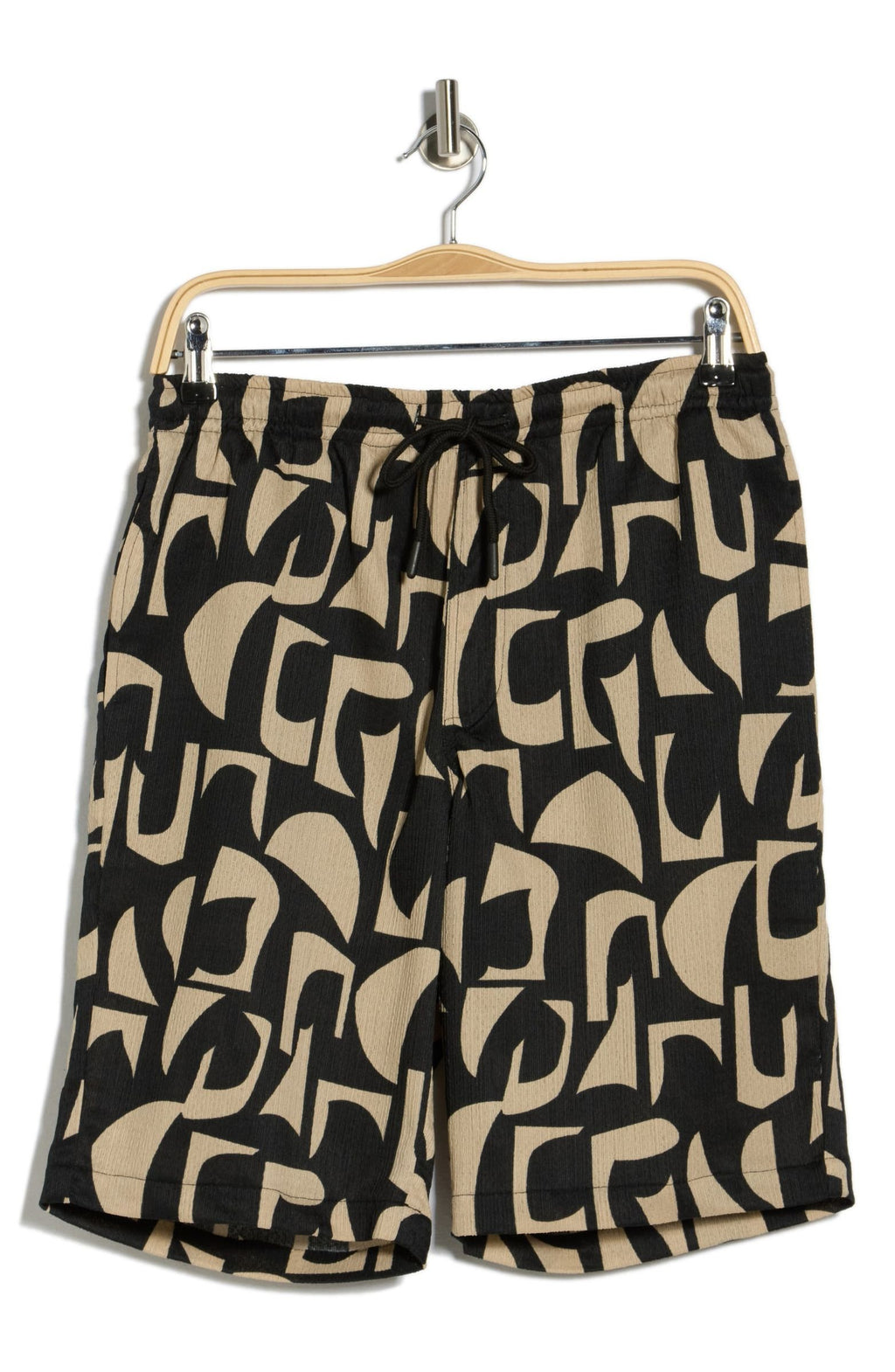 TRSH-273-B-Drawstring ABSTRACT PRINT Shorts