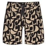TRSH-273-B-Drawstring ABSTRACT PRINT Shorts