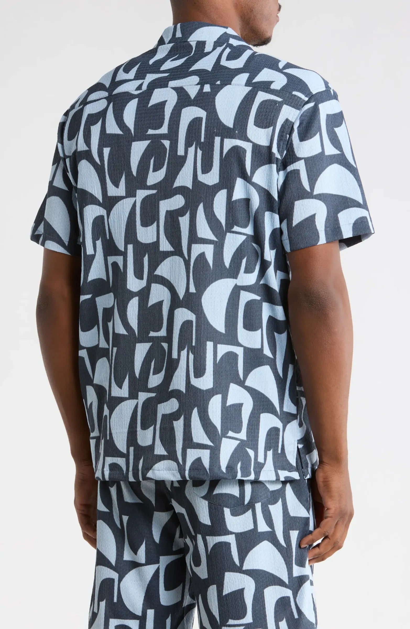 TRSH-273-T-Abstract Print Camp Shirt