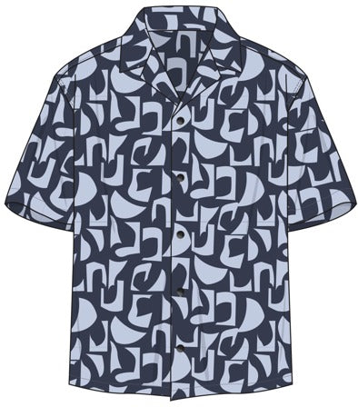 TRSH-273-T-Abstract Print Camp Shirt