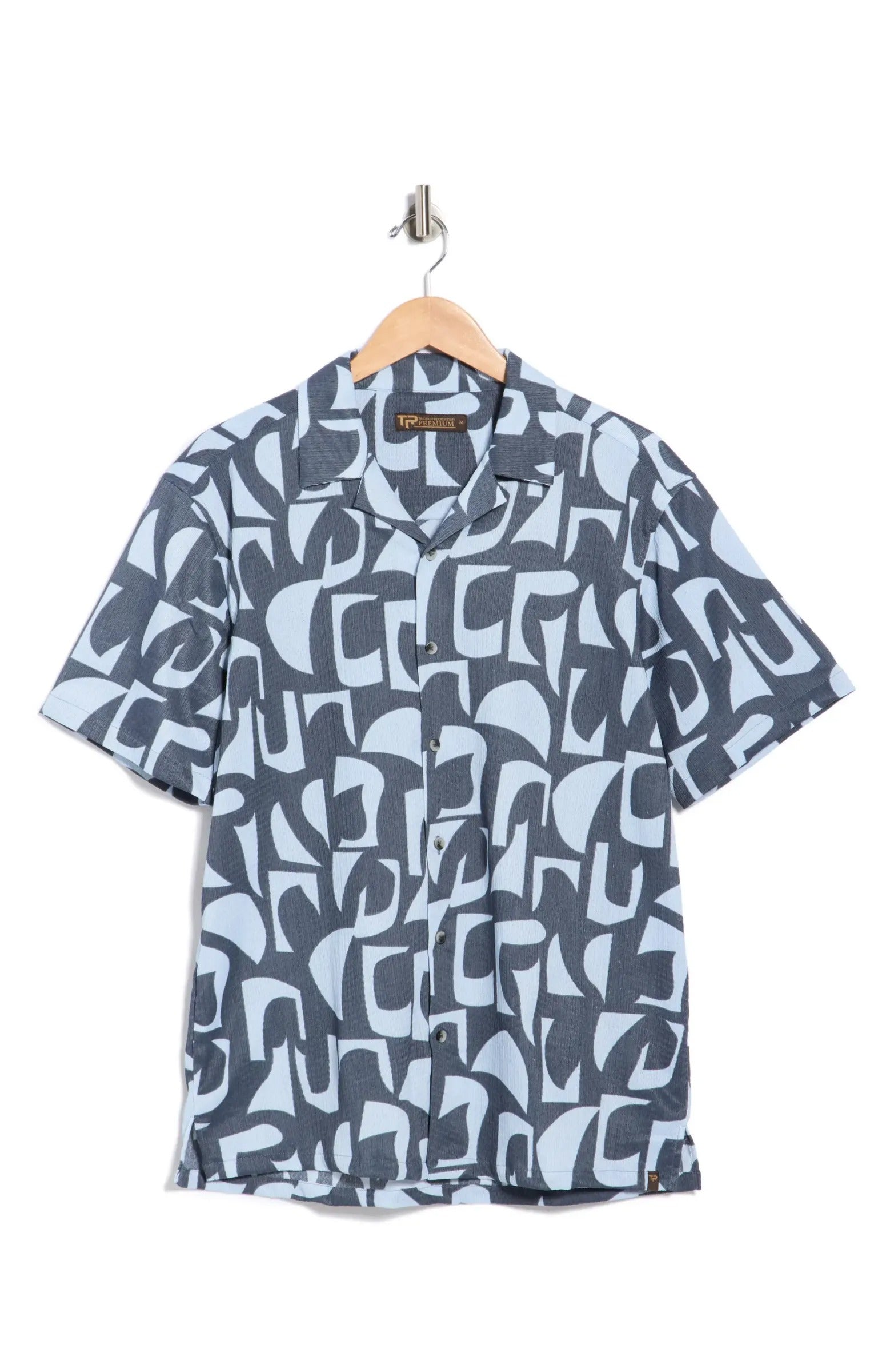 TRSH-273-T-Abstract Print Camp Shirt