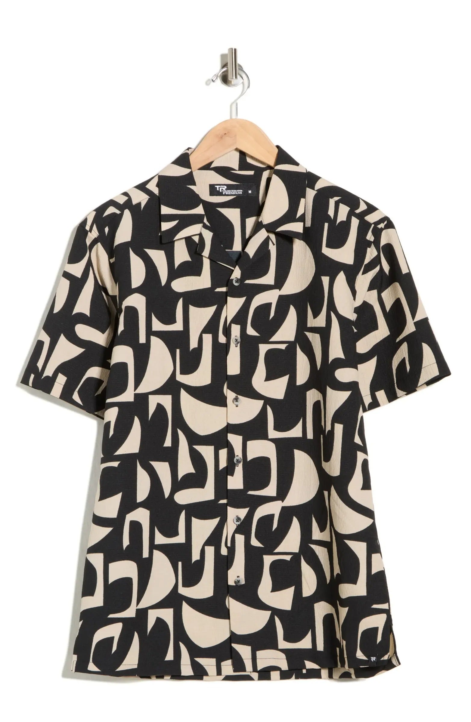 TRSH-273-T-Abstract Print Camp Shirt