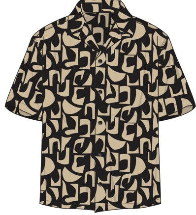 TRSH-273-T-Abstract Print Camp Shirt
