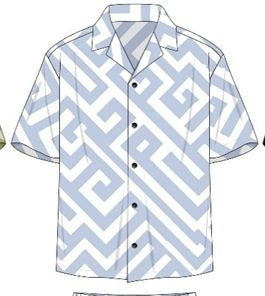 TRSH-280-T-Abstract Print Camp Shirt