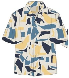 TRSH-283-T-Abstract Print Camp Shirt