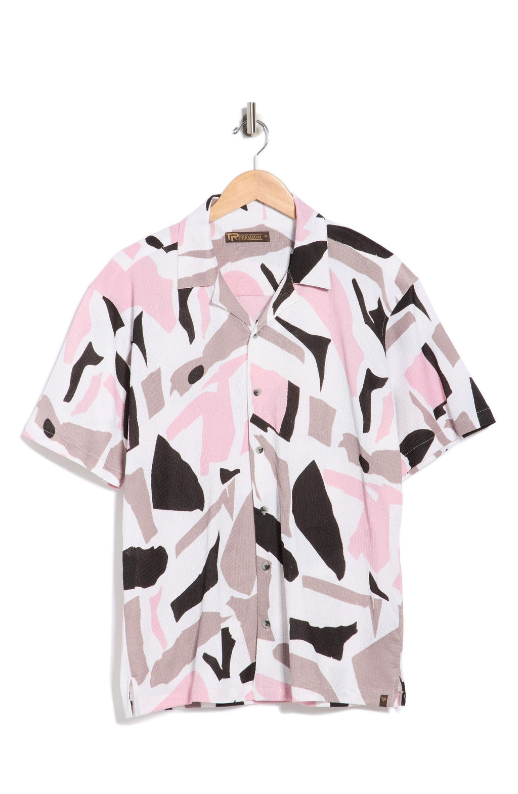 TRSH-283-T-Abstract Print Camp Shirt