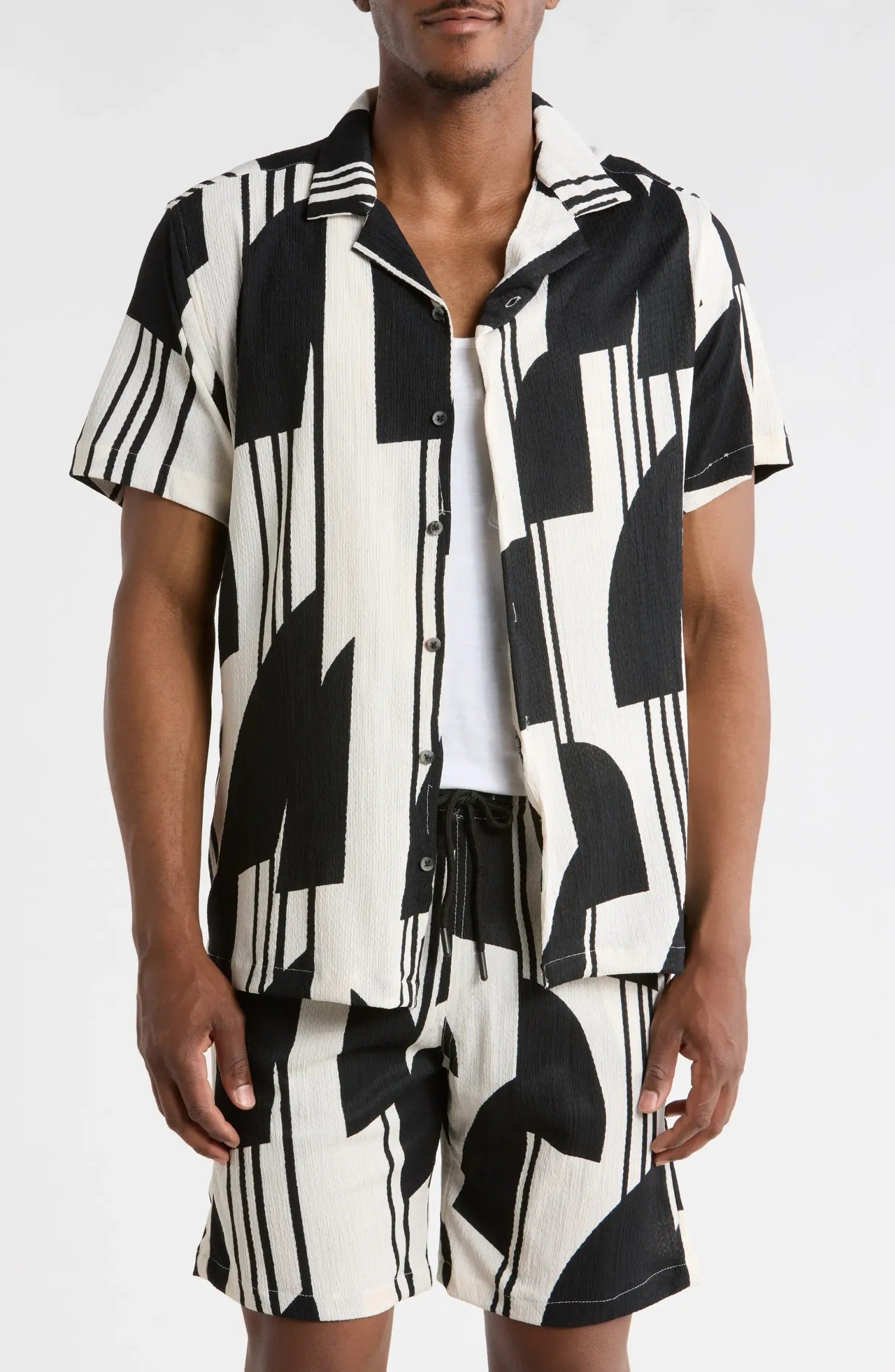 TRSH-284-T-Abstract Print Camp Shirt
