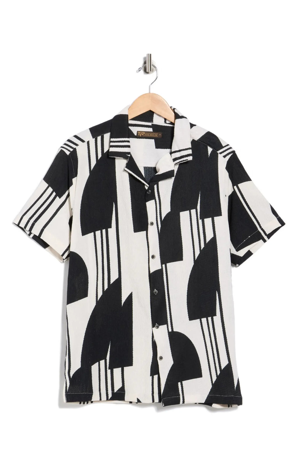 TRSH-284-T-Abstract Print Camp Shirt