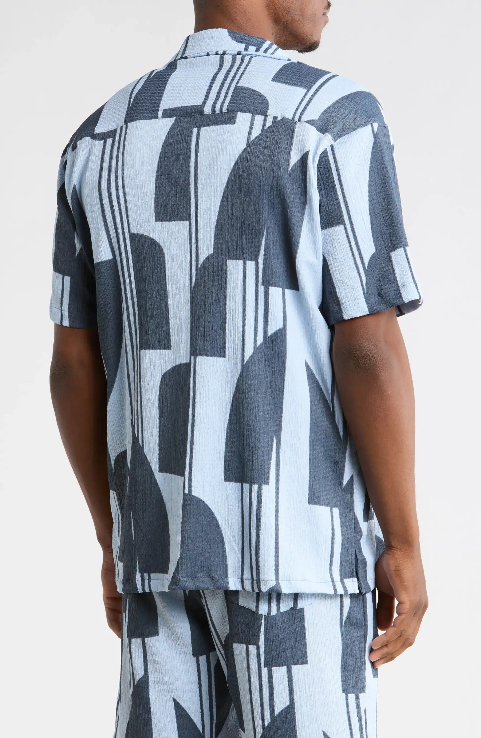 TRSH-284-T-Abstract Print Camp Shirt